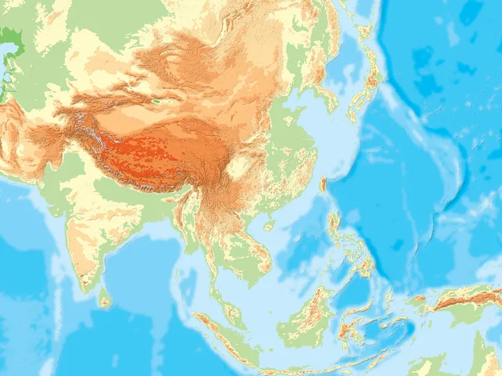 Ázia – slepá mapa