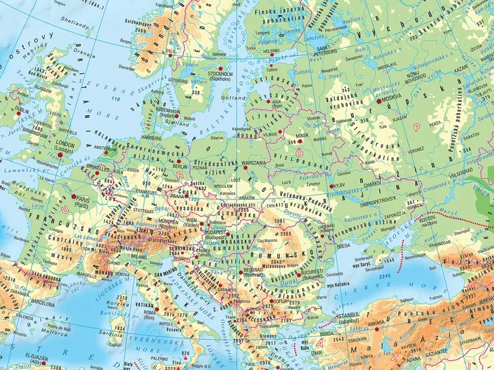 Európa – všeobecná mapa